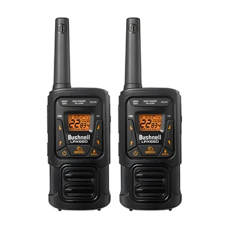 Bushnell Two-Way Radios, Rugged, 28-Mile Range, 2W, IPX2, Weather Radio, USB-C Charging, AA Battery Compatible, 2/CT