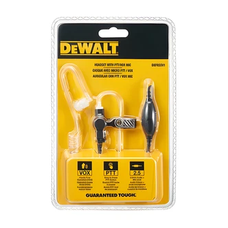 DeWalt Headset, PTT/VOX Microphone, Air Acoustic Tube, 180 Swivel Iron Clip, Compatible with DeWalt FRS Radio