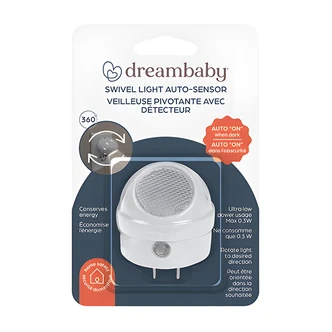 Dreambaby Auto-Sensor Swivel Night Light, 360-Degree, LED, White