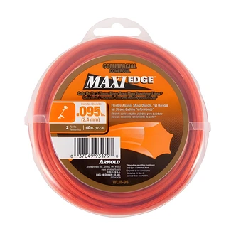 Arnold Maxi-Edge Commercial Trimmer Line, 0.095 in x 40 ft, Orange, 2 Refills, Line Cutting Tool