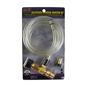 KT Industries Adjustable Chemical Injector Kit, 5 ft Hose, Nickel Plated Brass Strainer, Black 4.0 Soap Nozzle, M22 Fittings