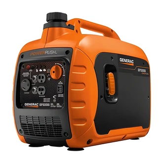Generac GP3300i Inverter Generator, Portable, 3300 W, COsense, PowerRush, TruePower, 30A, USB Ports