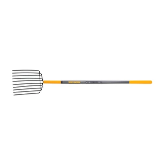 True Temper Manure Bedding Fork, 10-Tine, 48 in Ash Handle, Chrome-Plated Steel Ferrule