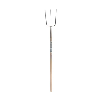 Seymour Hay Fork, 3 Tine, Forged Steel, Contoured Wood Handle, 48 in, 8 x 12 in Head
