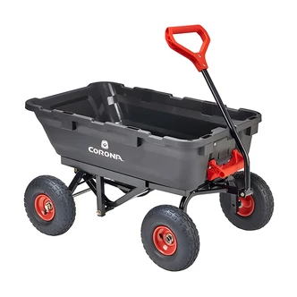 Corona Poly Dump Cart, 4 Cu Ft, Quick-Release Dumping Mechanism, 10 In Pneumatic Tires, 36 x 21.5 x 9 in