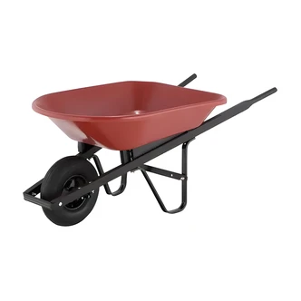 Ames True Temper Wheelbarrow, 4 cu ft, Poly Tray, Steel Undercarriage, Hardwood Handles, 25 W x 41 D x 12 H
