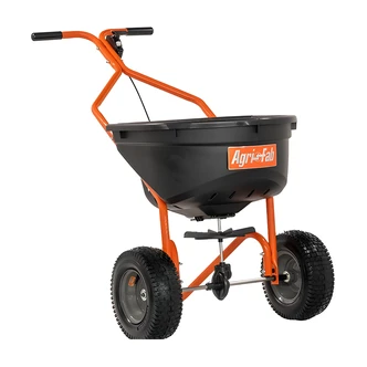 Agri-Fab Push Spreader, 110 lb, Poly Hopper, 12" Pneumatic Tires, 10 ft Spread, Cable Flow Control