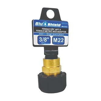 BluBird Female Pipe Thread Adapter, 3/8 in NPT x M22, Pressure Washer Use