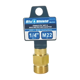 BluBird Industries Pressure Washer Adapter, Female 1/4" NPT x Male M22, Hex Nut