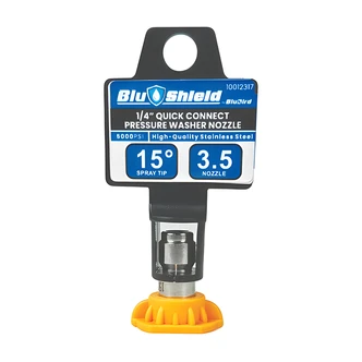 BluBird Industries Pressure Washer Nozzle, 1/4 in Quick-Disconnect, Yellow, 15 Spray Tip