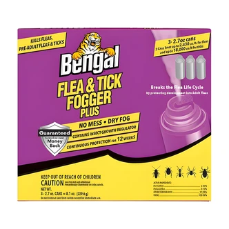 Bengal Flea and Tick Fogger, 3/PK, 9,000 cu ft, Non-Staining, Odorless