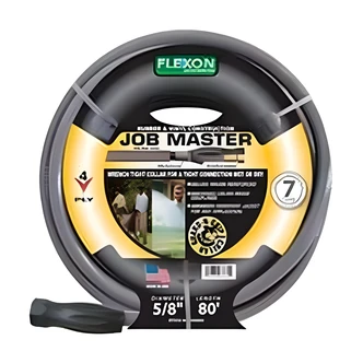 Flexon Job Master Contractor Hose, 5/8" x 80 ft, Nylon Reinforced, Crush-Proof Coupling