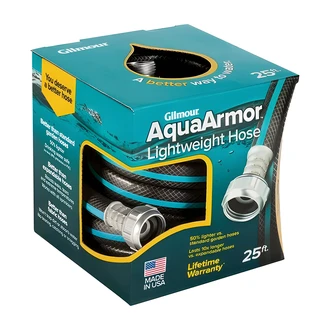 Gilmour Aqua-Armor Hose, Light Weight, Kink-Resistant, Crush Proof Metal Couplings, Drinking Water Safe, 50 ft