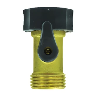 Gilmour Brass Single Shut Off, Solid Brass Construction, Swivel Connectors, Ergo Over Molded Grips