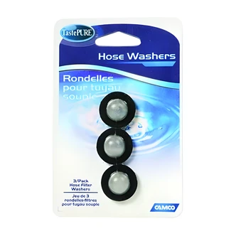 Camco Hose Filter Washer, 1 In, Brass, Stainless Steel, 60 x 50 Mesh, 3/CT