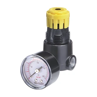 Highline-Warren Mini Airline Regulator, 1/4 in NTPF, Non Rising, Locking Knob, 2 to 125 PSI, 250 PSI Primary