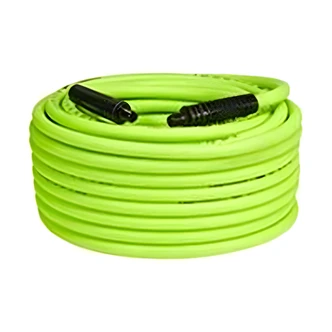 Flexzilla Air Hose, 3/8" x 100 ft, 1/4" MNPT Fittings, Hybrid Polymer, Abrasion Resistant, Yellow