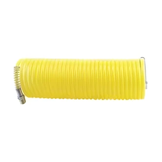 KT Industries Recoil Air Hose, 1/4" x 12 ft, Brass Fittings, Oil, Grease, Abrasion Resistant