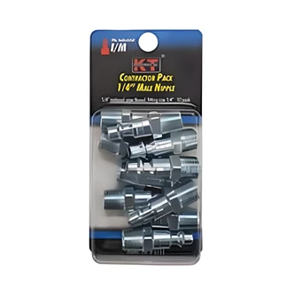 KT Industries Industrial Nipple, Zinc Plated Steel, 1/4 in NPT, 10/PK