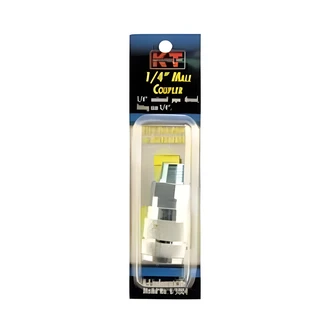 KT Industries Truflate Male Coupler, 1/4 in M NPT, Zinc-Plated Brass, Stainless Steel Springs