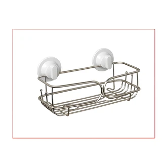 Zenith Power Grip Pro Shower Basket, Corner, Rustproof Stainless Steel, Dual Mount, 11 x 11 x 6 in, 30 lb