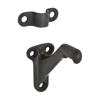 Abuyerldney Company Handrail Bracket, Oil Rubbed Bronze, Die Cast Zinc, 1-3/16" W x 3" H x 3" D