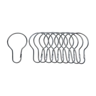 Danco Shower Curtain Hooks, Chrome Plated Metal, Fits 1 in Shower Rod, 12/PK