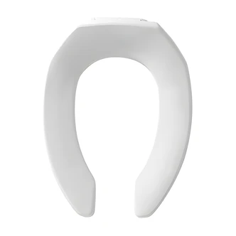 Bemis Elongated Toilet Seat, Commercial, Plastic, White, STA-TITE, Fits Most Elongated Toilets