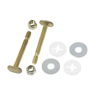 Black Swan Birdy Bolts, Toilet Bowl Closet Bolt, 5/16" x 2 1/4", Solid Brass, Pair