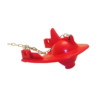 KOHLER Toilet Flapper, Red, Rubber, Fin Back Design, With Chain, 4" W x 2" D x 7.5" H