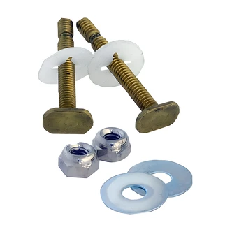 Larsen Supply E-Z Snap Bolts, Brass, 1/4 in x 2-1/4 in, Toilet Bowl Floor Flange
