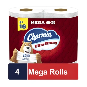 Charmin Ultra Strong Toilet Paper, 4 Mega Rolls, 242 Sheets Per Roll, 8/CS