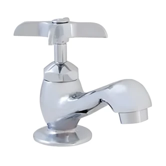 Homewerks Basin Faucet, Chrome, Metal Cross Handle