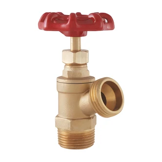Homewerks Boiler Drain, Extra Heavy Duty Brass, 3/4 in MIP x 1/2 in FIP x 3/4 in Hose, Male/Female, Heavy Cast Handle