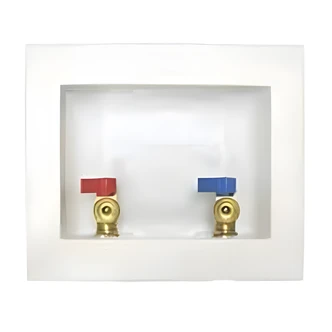 Braxton Harris Washing Machine Box, MPT, Left Right Center Drain, Quarter Turn Ball Valves, 6 1/2 in x 7 5/8 in x 3 in