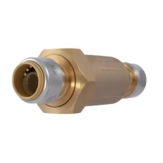 Cash Acme BF Series Dual Check Valve, 3/4 in, Lead-Free Brass, Push-To-Connect