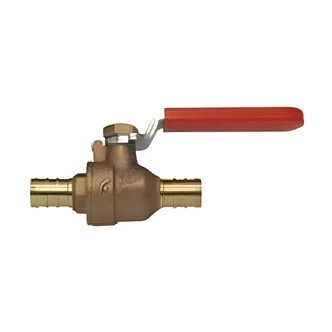 Cash Acme PEX Ball Valve, 3/4 In, Lead Free, Drain, Lever Handle, For Potable Water Systems