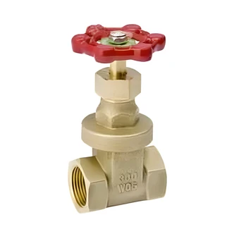 B&K / Mueller Industries Gate Valve, IPS Compact, Brass, Threaded Ends, Low Lead, 1-1/2 in, Cast Iron Handle
