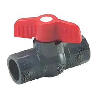 B&K, Ball Valve, Schedule 80 PVC, 3/4 in, Full Port, Solvent Welded, Red ABS Handle, Bulk