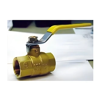 B&K / Mueller Industries Brass Ball Valve, 3/8", Full Port, 600 PSI WOG, Threaded Ends, Vinyl Grip Handle