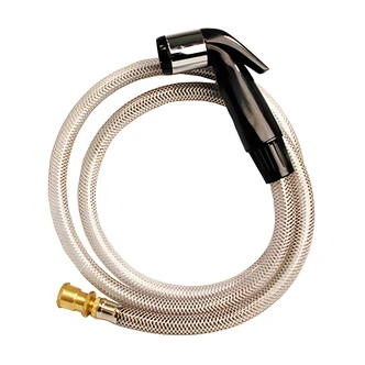 Larsen Kitchen Spray Head And Hose, Deck Mount, Black, Plastic, Rubber, Universal Fit, 48 in