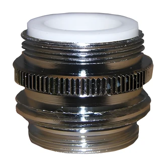 Larsen Supply Faucet Aerator Adapter, Dual Thread, Chrome-Plated Brass, 3/4 in MHT