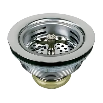 Homewerks Basket Sink Strainer, Spin Lock, 3-1/2 in, Stainless Steel, Chrome Silver