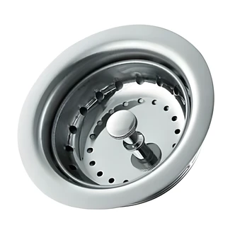 Homewerks Basket Strainer Assembly, Chrome Silver Stainless Steel, Standard Sink, 8.7 W x 3 D x 6 H in