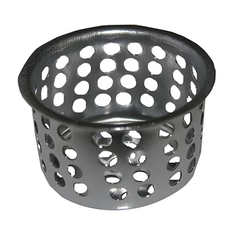 Larsen Supply Crumb Cup Strainer, Chrome-Plated Metal, Bathroom and Shower Drains, 3.5" W x 0.5" D x 2.5" H
