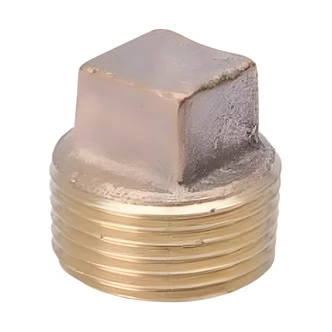 B&K / Mueller Industries Brass Plug, 3/8 in, Solid Brass, Lead Free