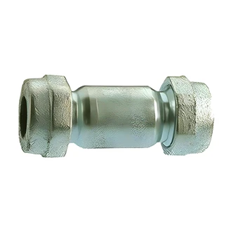 B&K / Mueller Industries Galvanized Compression Coupling, 1 in, Steel, Malleable Iron Nuts, Rubber Gasket