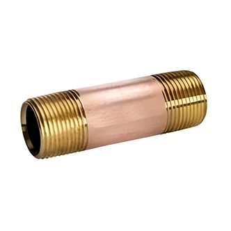 B&K Brass Nipple, 1/4 in x Closed, Rough Brass