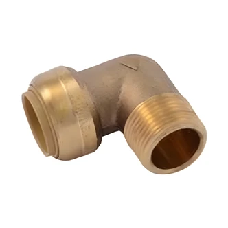 Cash Acme Male Elbow, 3/4 in SB x 3/4 in MNPT, Push-To-Connect, Potable Water, Radiant Heating