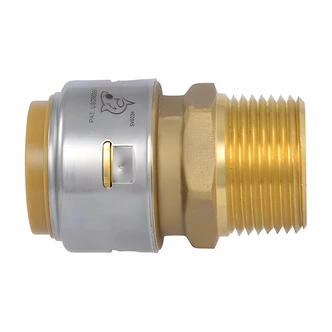 Cash Acme Male Connector, Push-To-Connect, 1/2 in x 1/2 in, Lead-Free Brass, FNPT Threaded Connection